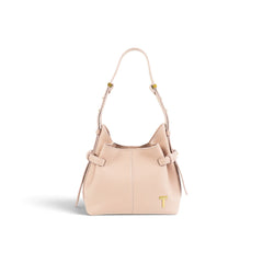 Geanta  din piele bizonata Nude rose Micro Boucle