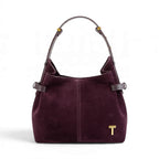 Geanta  din piele naturala Suede Garnet Absolute Medium Boucle -PRECOMANDA
