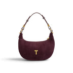 Geanta  din piele naturala Suede Garnet Absolute Mini Moon -PRECOMANDA