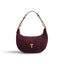 Geanta  din piele naturala Suede Garnet Absolute Mini Moon -PRECOMANDA