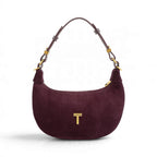 Geanta din piele naturala Suede Garnet Absolute Moon Medium -PRECOMANDA