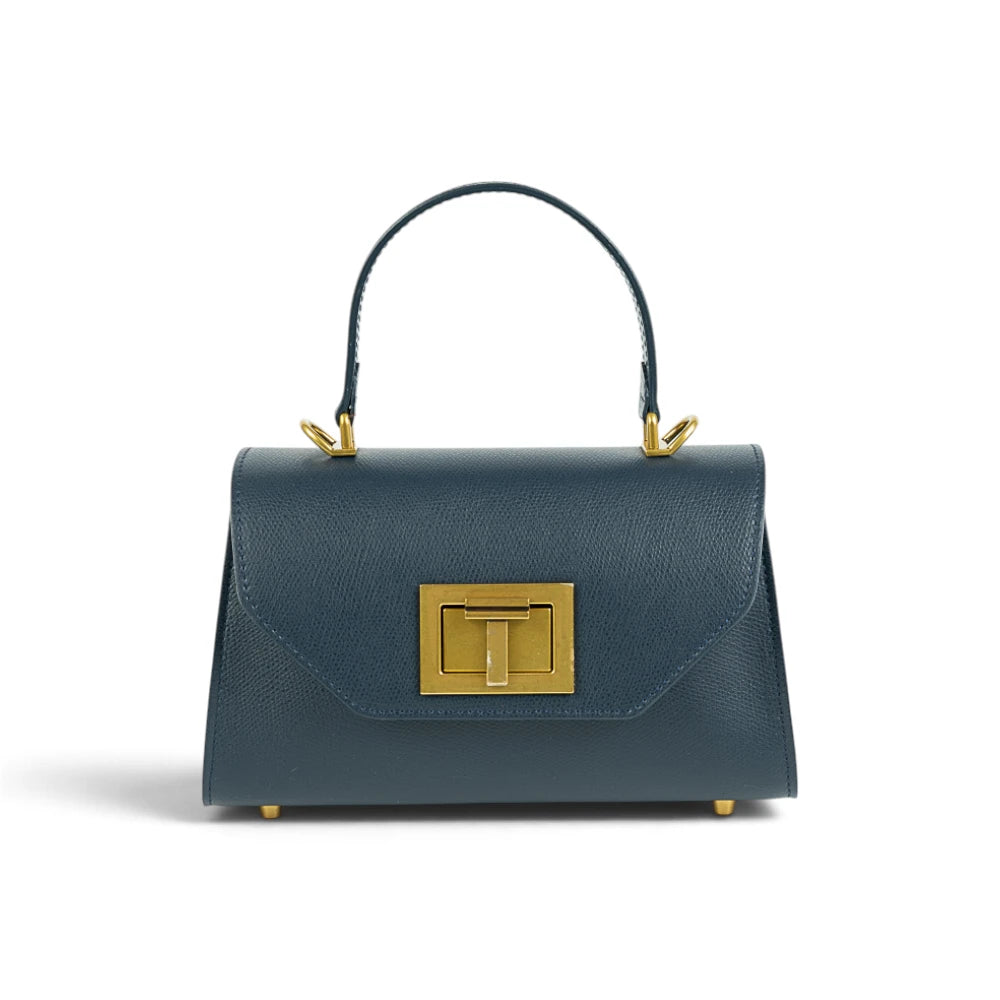 Geanta din piele naturala Navy Mini Grace