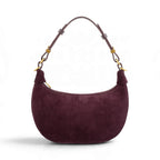 Geanta  din piele naturala Suede Garnet Absolute Mini Moon -PRECOMANDA