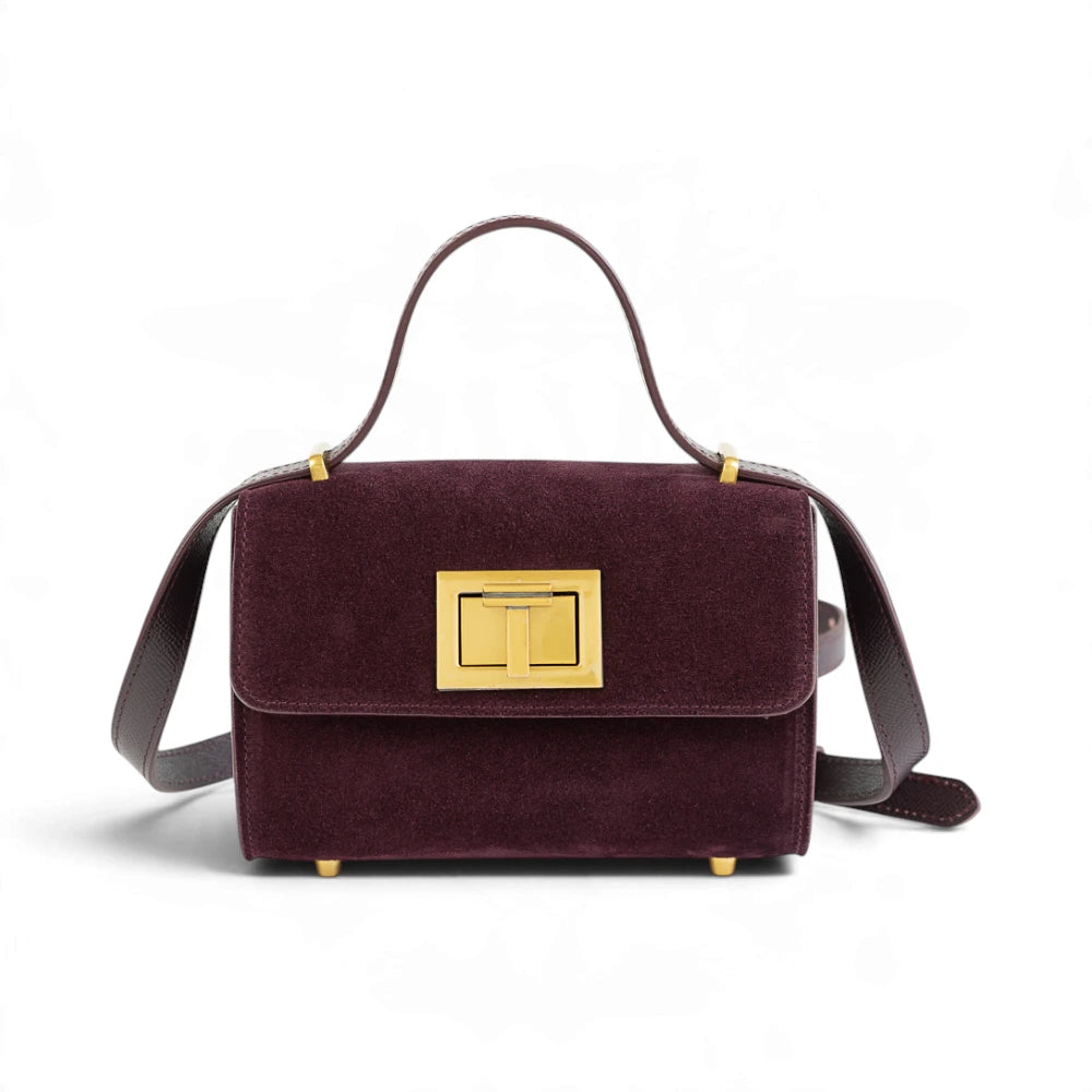 Geanta din piele naturala  Suede  Garnet Absolute Sophie -PRECOMANDA