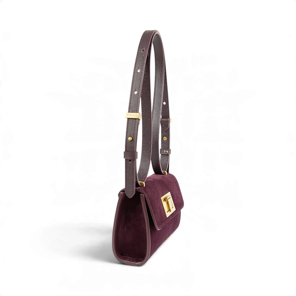 Geanta din piele naturala  Suede  Garnet Absolute Sophie -PRECOMANDA
