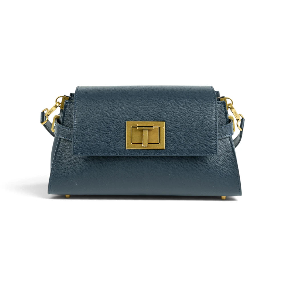Geanta din piele naturala Navy Bella Maxi
