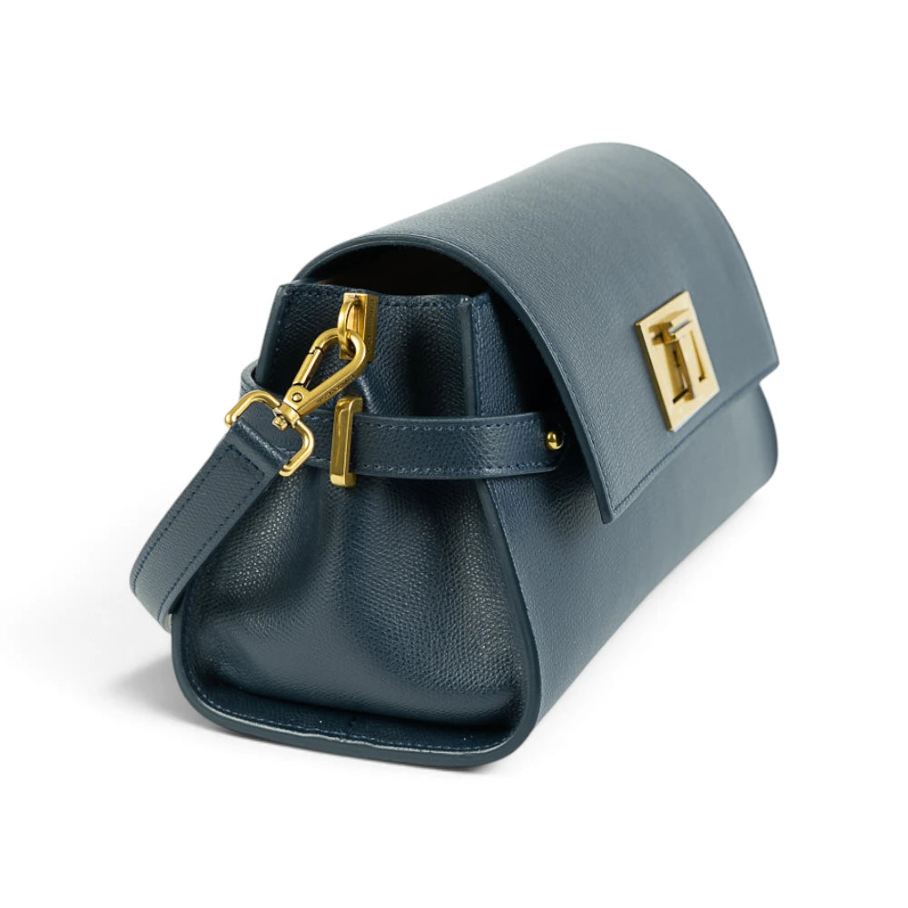 Geanta din piele naturala Navy Bella Maxi