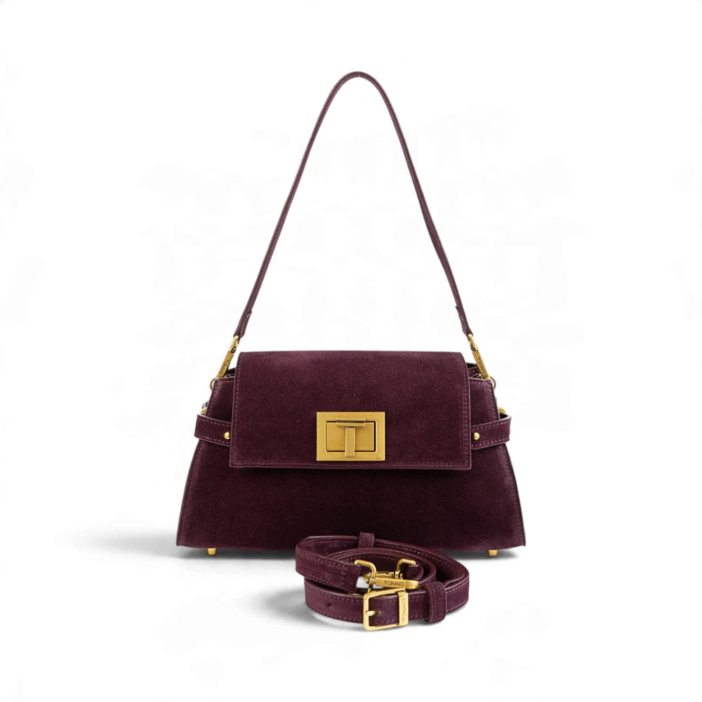 Geanta din piele naturala SUEDE Garnet Absolute Bella Maxi -PRECOMANDA Imagine secundară a produsului