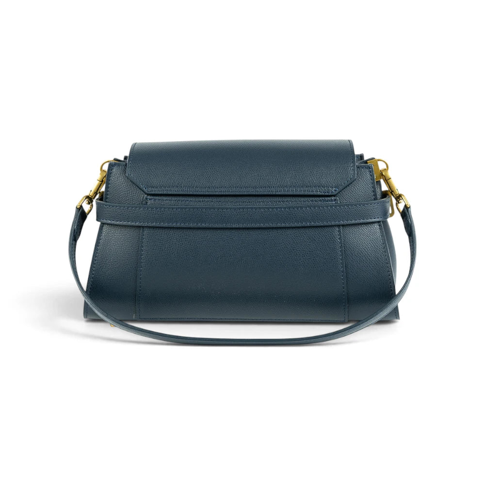 Geanta din piele naturala Navy Bella Maxi