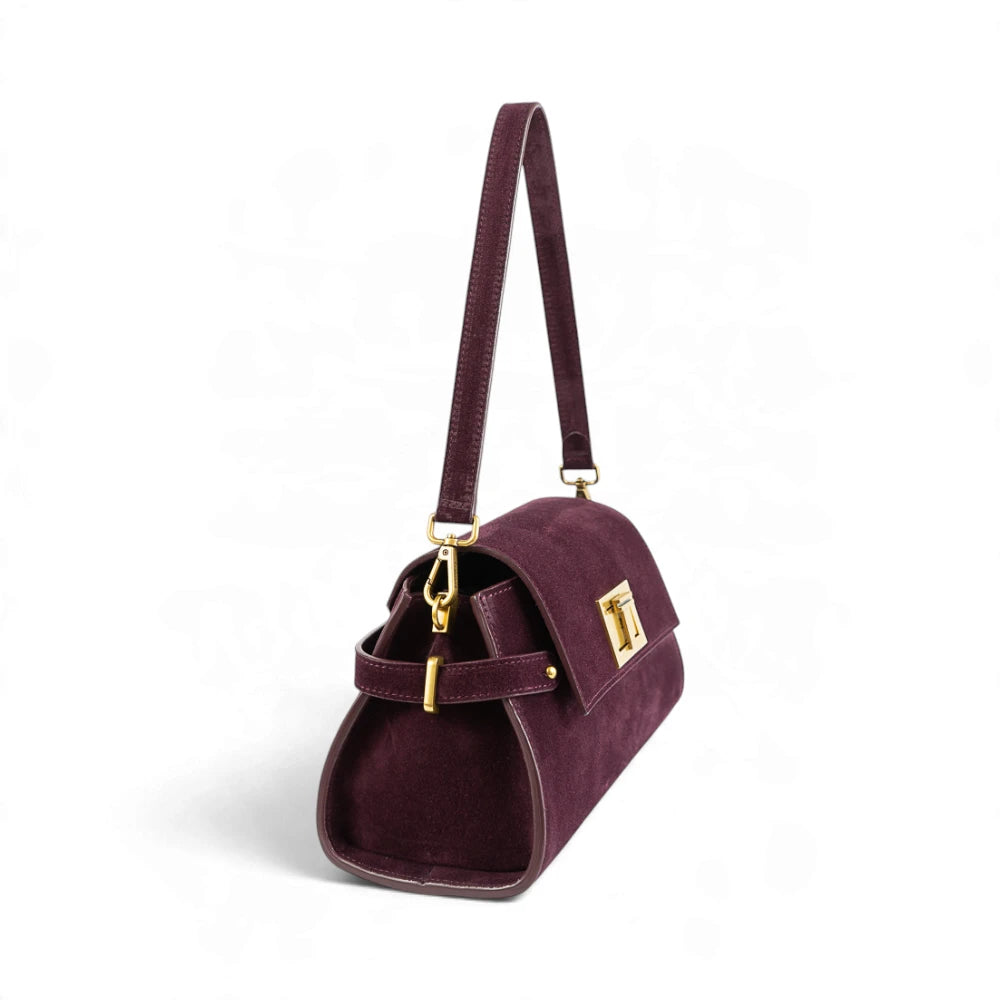 Geanta din piele naturala SUEDE Garnet Absolute Bella Maxi -PRECOMANDA
