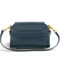 Geanta din piele naturala texturata Navy Mini BELLA
