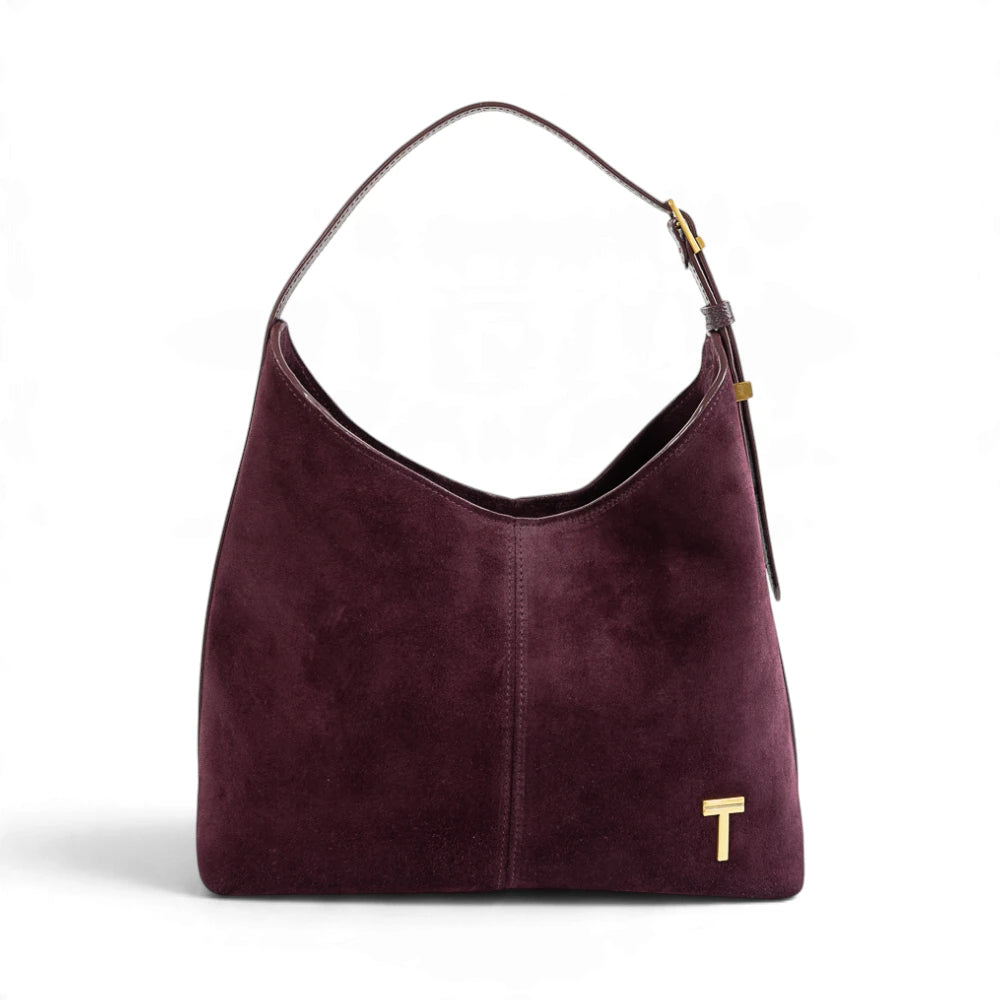 Geanta din piele naturala Suede Garnet Absolute Thianna - PRECOMANDA