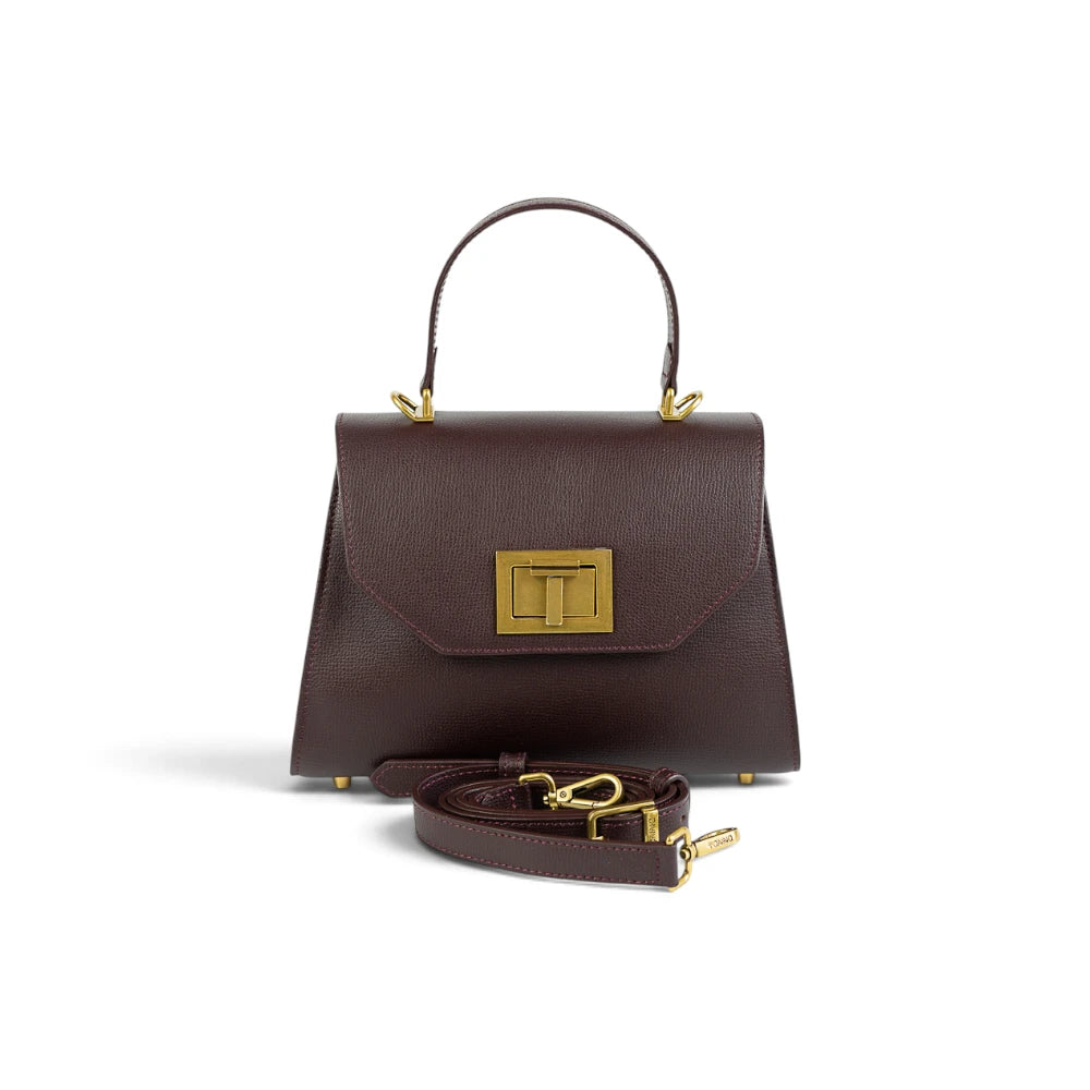 Geanta din piele naturala Bordeaux Maxi Grace