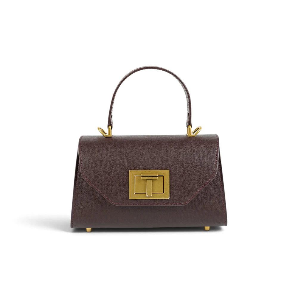 Geanta din piele naturala Bordeaux Mini Grace