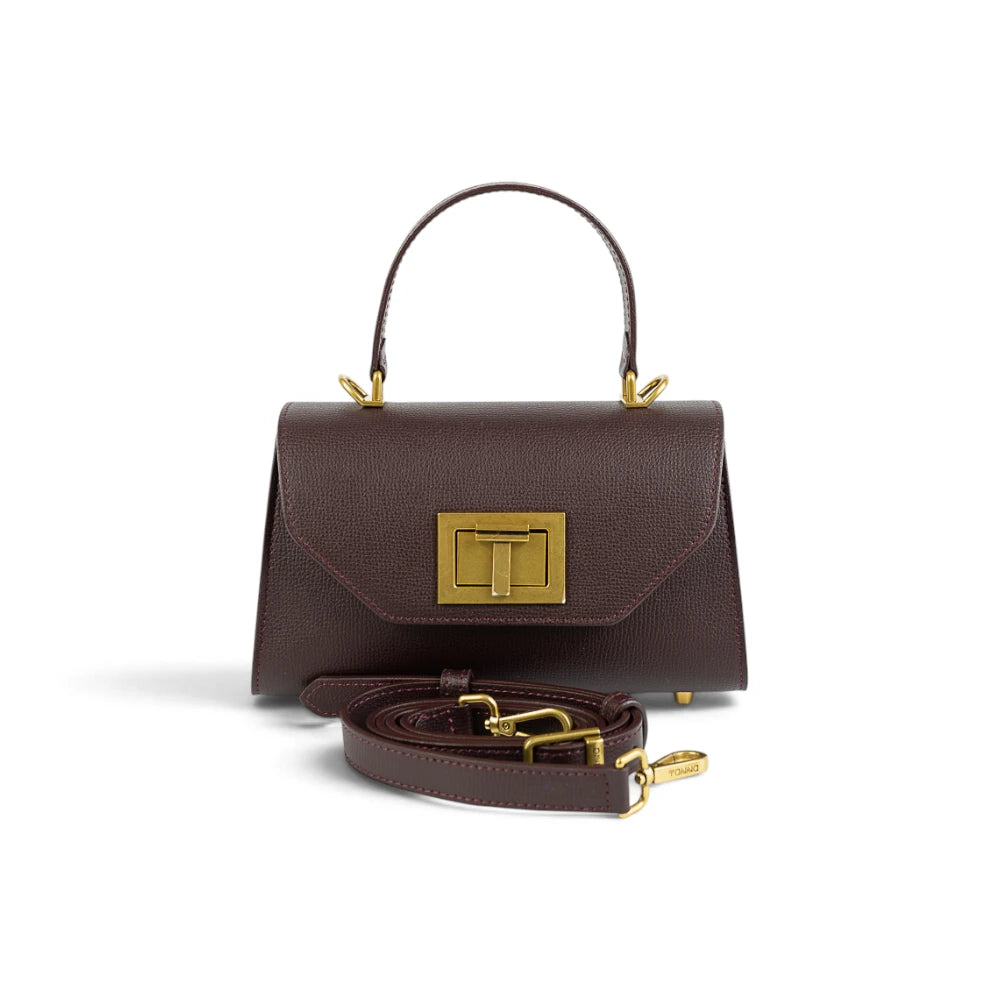 Geanta din piele naturala Bordeaux Mini Grace