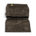 Geanta din piele naturala Suede Linda nuanta Dark Chocolate