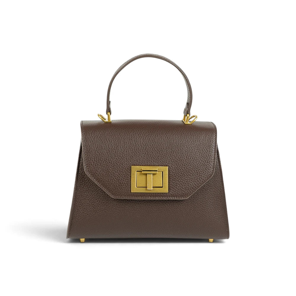 Geanta din piele naturala Chocolate (velvet) Maxi Grace