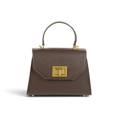 Geanta din piele naturala Chocolate (velvet) Maxi Grace