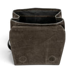 Geanta din piele naturala Suede Linda nuanta Dark Chocolate