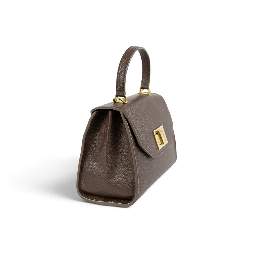 Geanta din piele naturala Chocolate (velvet) Maxi Grace