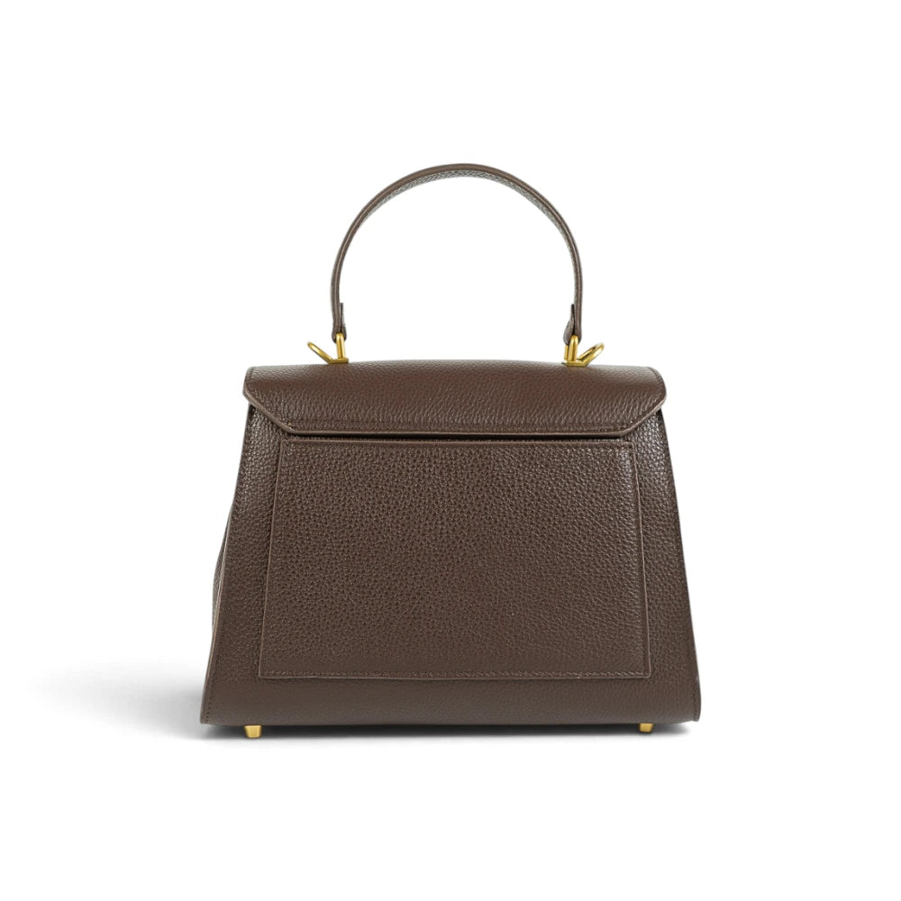 Geanta din piele naturala Chocolate (velvet) Maxi Grace