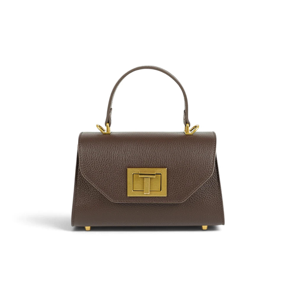 Geanta din piele naturala Chocolate (velvet) Mini Grace