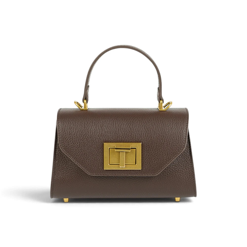 Geanta din piele naturala Chocolate (velvet) Mini Grace
