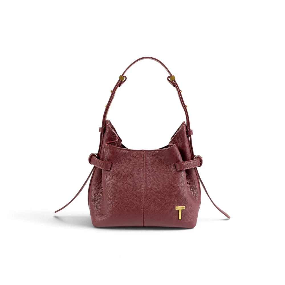 Geanta  din piele bizonata Bordeaux Micro Boucle