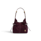 Geanta  din piele naturala Suede Garnet Absolute Micro Boucle -PRECOMANDA