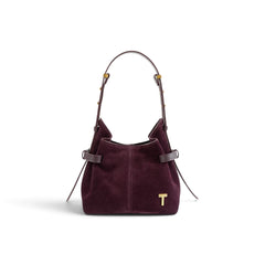 Geanta  din piele naturala Suede Garnet Absolute Micro Boucle -PRECOMANDA