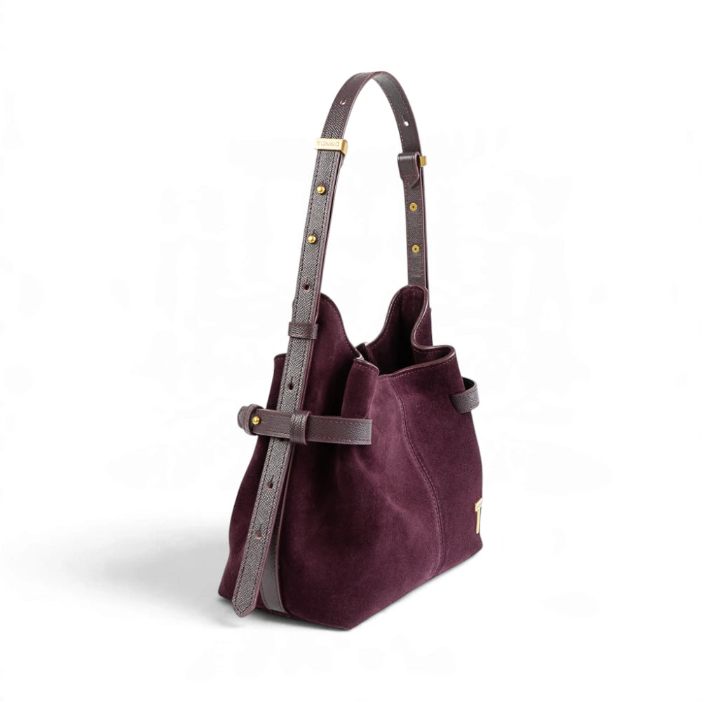Geanta  din piele naturala Suede Garnet Absolute Micro Boucle -PRECOMANDA Imagine secundară a produsului