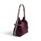 Geanta  din piele naturala Suede Garnet Absolute Micro Boucle -PRECOMANDA
