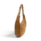 Geanta din piele naturala Suede Coniac Moon Medium