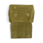 Geanta din piele naturala Suede Linda nuanta Olive