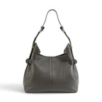 Geanta  din piele Bizonata Dark Chocolate Medium Boucle