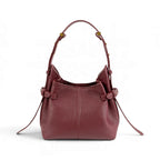 Geanta  din piele bizonata Bordeaux Micro Boucle