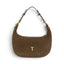 Geanta din piele naturala Suede Chocolate Moon Medium