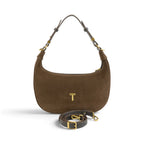 Geanta din piele naturala Suede Chocolate Moon Medium
