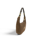 Geanta  din piele naturala Suede Chocolate Mini Moon