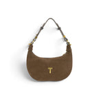 Geanta  din piele naturala Suede Chocolate Mini Moon