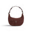 Geanta  din piele naturala Suede  Brown burgundy Mini Moon