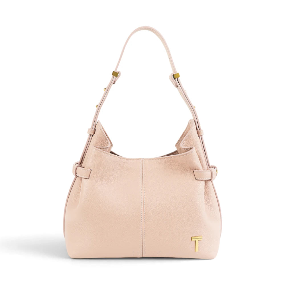 Geanta  din piele Bizonata Nude rose Medium Boucle