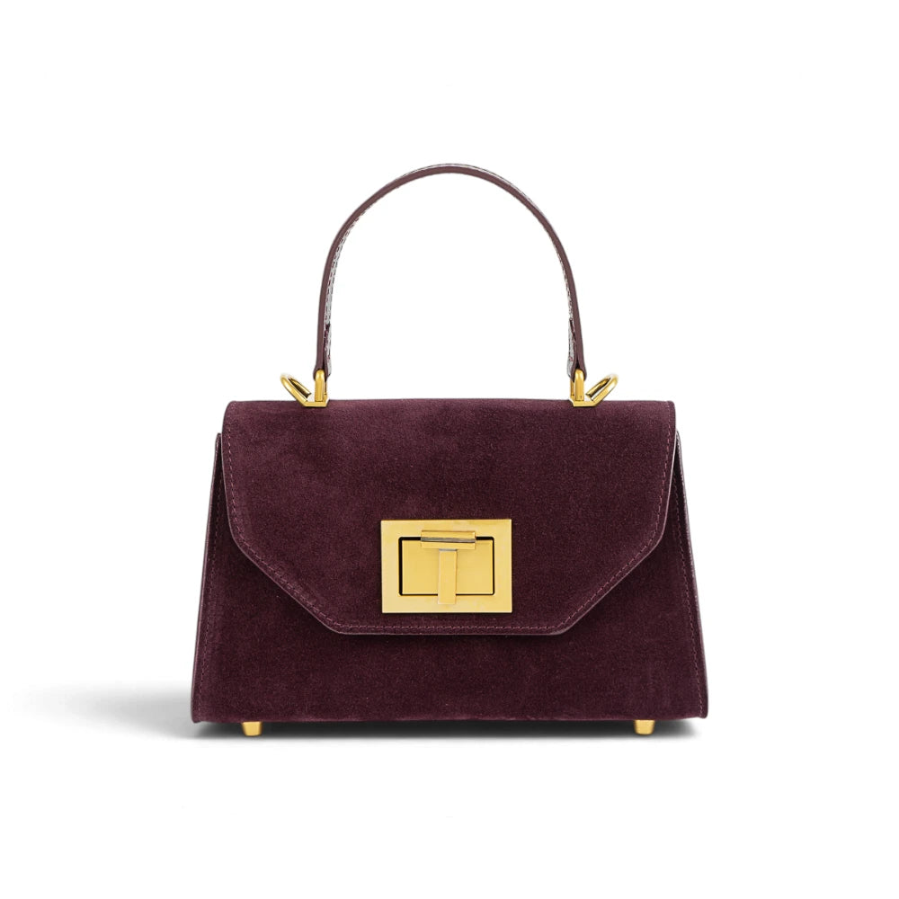 Geanta din piele naturala Suede Garnet Absolute Mini Grace -PRECOMANDA