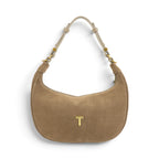 Geanta din piele naturala Suede Caramel Moon Medium