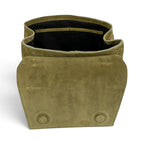 Geanta din piele naturala Suede Linda nuanta Olive