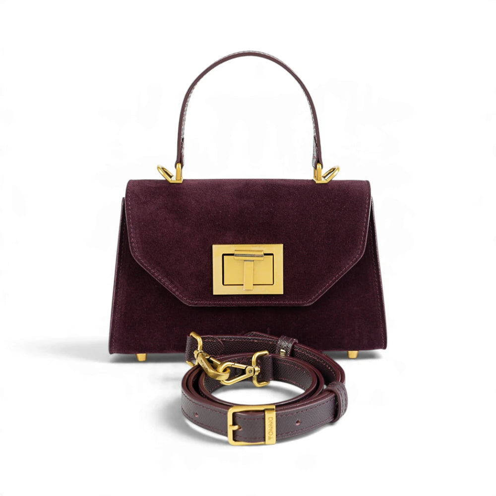 Geanta din piele naturala Suede Garnet Absolute Mini Grace -PRECOMANDA
