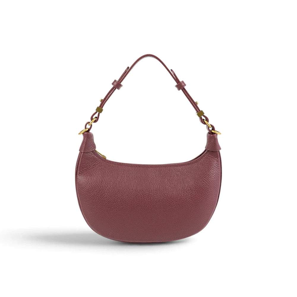 Geanta  din piele naturala Bordeaux Mini Moon