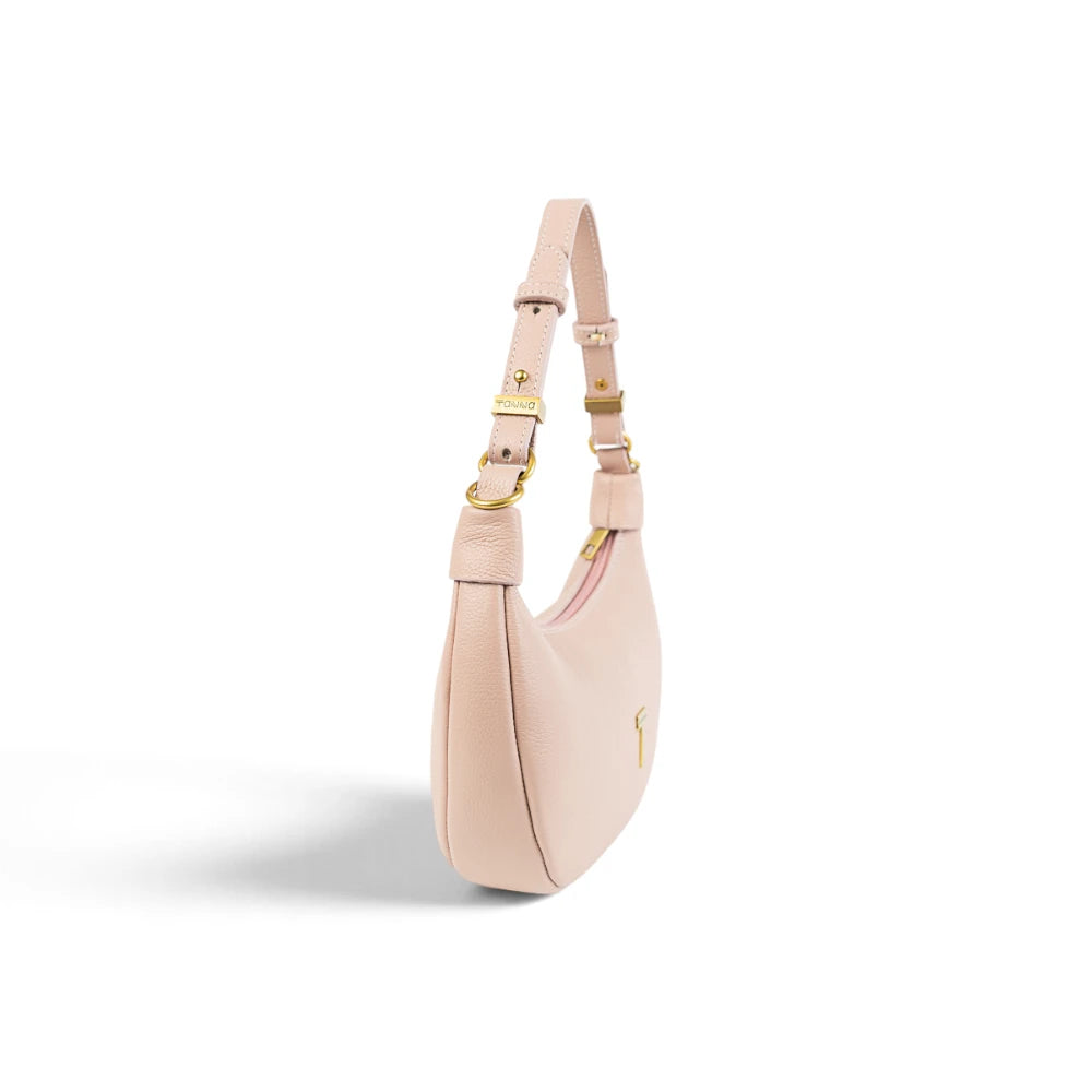 Geanta  din piele naturala Nude rose Mini Moon