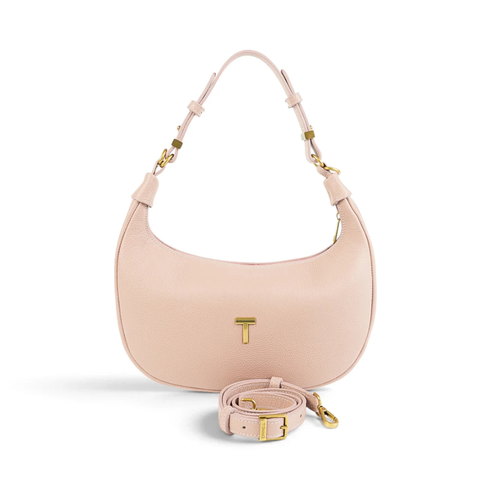 Geanta din piele naturala Nude rose Moon Medium