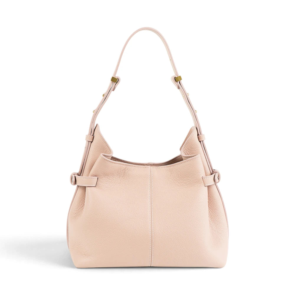 Geanta  din piele Bizonata Nude rose Medium Boucle